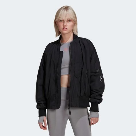 Adidas Outfits, Adidas Stella Mccartney, Fringe Leather Jacket, Alt Outfits, Woven Jacket, Adidas Outfit, Adidas By Stella Mccartney, Stella Mccartney Adidas, Leather Biker Jacket