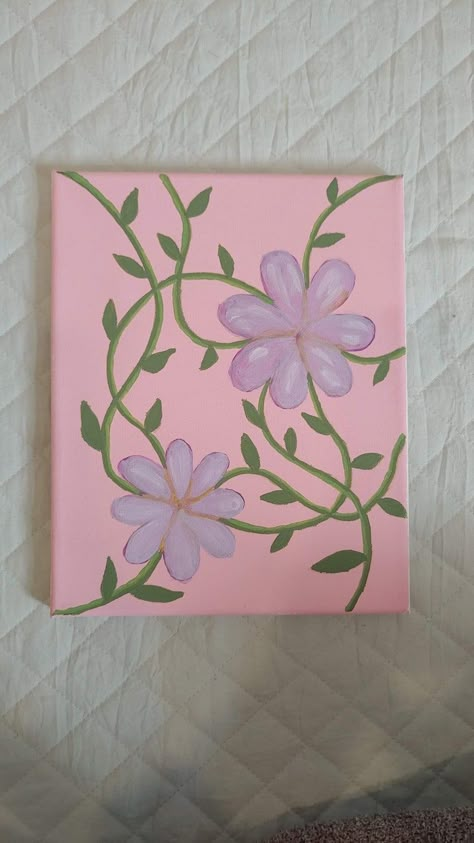 Purple Flowers on Vines | Etsy Background Painting Ideas On Canvas, Pink Background Painting, Background Painting Ideas, Flowers On Vines, Flowers On A Vine, Cute Easy Paintings, Background Painting, Small Canvas Paintings, Hippie Painting