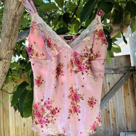 STUNNING VINTAGE FLORAL TOP ❣️🍒🌸🌷
AMAZING CONDITION.... - Depop Vintage Floral Print Party Tops, 90s Floral Print Summer Tops, Feminine Pink Floral Print Camisole, Coquette Tops Depop, Feminine Floral Print V-neck Camisole, Vintage Floral Top, Vintage Closet, Floral Top, Message Me