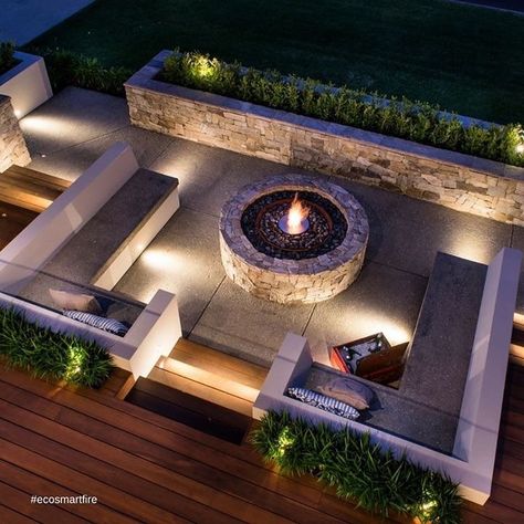 702 Likes, 9 Comments - Outdoor Designer Store (@outdoordesignerstore) on Instagram: “T O A S T Y -  A contemporary and environmentally friendly outdoor heating solution by…” Outdoor Tv Setup, Sunken Fire Pit, Outdoor Fire Pit Seating, Tv Setup, Sunken Fire Pits, Fireplace Inspiration, Luxury Landscaping, Outdoor Patio Designs, Patio Deck Designs