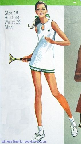 Tennis dress and shorts, Simplicity pattern 9417, dated 1971. Vintage Tennis Dress, Tennis Dress Pattern, Country Club Aesthetic, Cosplay Lol, Doc Band, Womens Tennis Dress, School 2017, Club Aesthetic, Playing Tennis