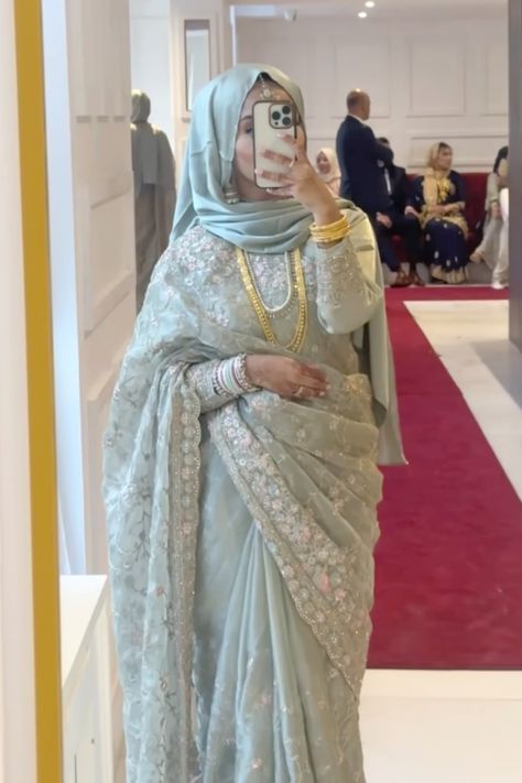 Bangladeshi Saree Traditional, Saree In Hijab, Bangladeshi Traditional Dress, Hijab For Saree, Saree Hijab Style, Hijabi Saree Style, South Asian Clothes, Bengali Clothes, Bangladeshi Clothes