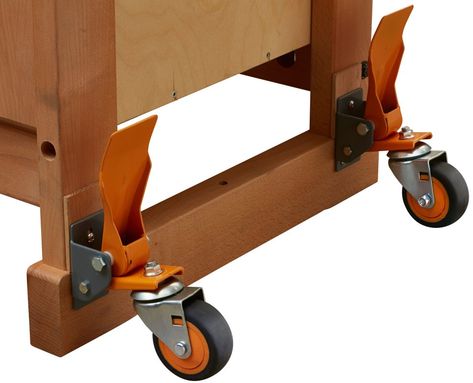 Workbench On Wheels, Retractable Casters, Workbench Casters, Rolling Table, Mitre Saw Stand, Diy Projects Plans, Diy Workbench, Swivel Casters, Swivel Wheels