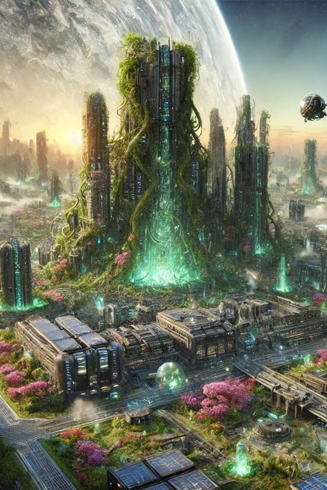 Save this epic biopunk cityscape! A futuristic world where organic structures blend with advanced bioengineering. Towering green skyscrapers and high-tech architecture create a stunning vision of a biopunk future. Perfect for fans of futuristic aesthetics and bioengineering concepts. Like and save for more creative biopunk inspiration! Free Downloads Online: Slaacr.com