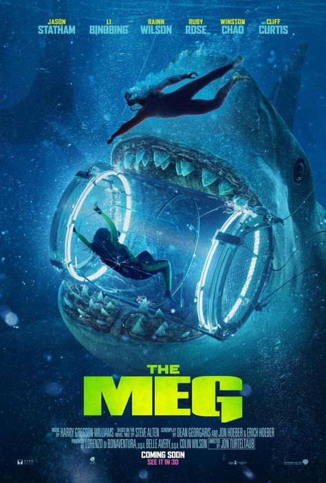 Megalodon Movie, Meg Movie, Jason Statham Movies, Mega Shark, Li Bingbing, The Meg, Jaws Movie, 2018 Movies, Jason Statham