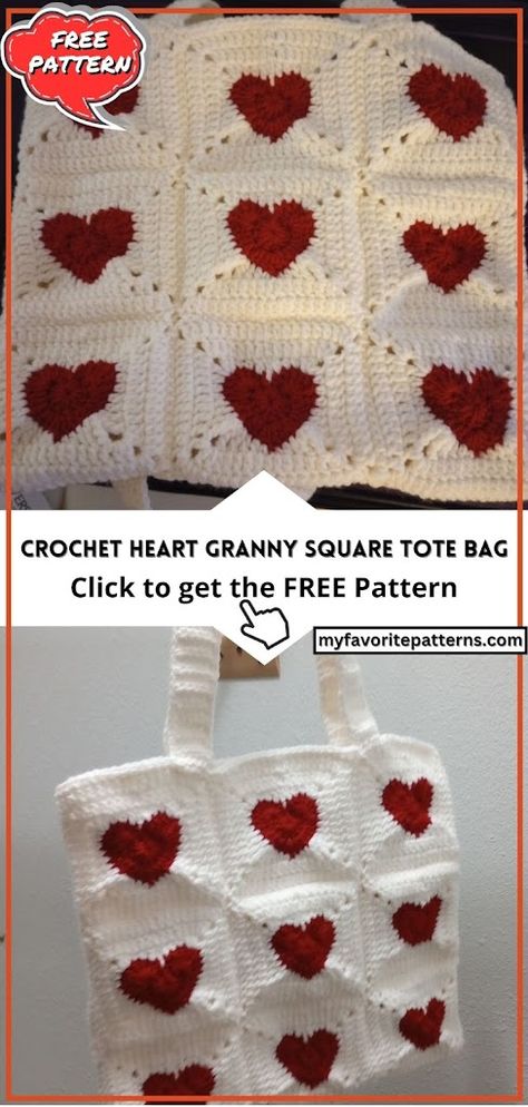 Big Heart Granny Square, Love Heart Granny Square, Granny Square Assembly, Heart Granny Square Pattern Free, Heart Granny Square Bag, Craft Heart, Granny Square Tote Bag, Heart Granny Square, Granny Square Pattern Free