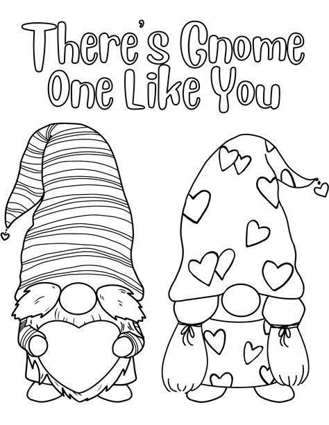 Valentine Gnome Drawing, Gnome Coloring Pages For Adults, Cute Gnome Coloring Pages, Gnome Coloring Pages Free Printable, Coloring Pages Valentines Day, Traceable Patterns, Gnome Drawing, 4th Of July Coloring Pages, Gnome Coloring Pages