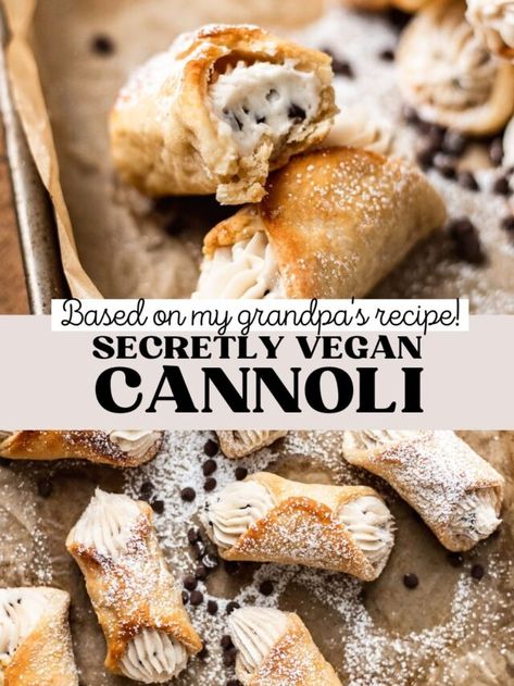 Best Ever Vegan Cannoli | The Banana Diaries Vegan Cannoli Recipe, Dairy Free Ricotta, Vegan Cannoli, Banana Diaries, Ricotta Filling, Tofu Ricotta, Cannoli Recipe, Vegan Ricotta, Vegan Pastries