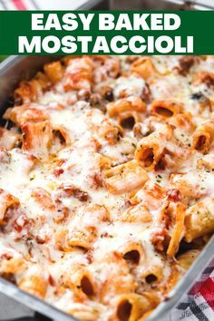 Baked Mostaccioli Recipe Easy, Baked Mostaccioli Recipe, Baked Mostaccioli, Vegetable Pasta Bake, Onion Pizza, Baked Pasta, Classic Italian Dishes, Pasta Casserole, Italian Dishes