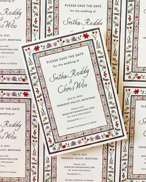 invitations • Instagram Linden Illustration, Mughal Wedding, Save The Date Indian, Aesthetic Wedding Invitations, Indian Wedding Stationery, Cool Invitations, Wedding Card Ideas, Unique Wedding Cards, Wedding Card Frames