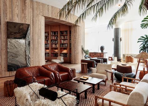 Santa Monica Proper by Kelly Wearstler | est living Proper Santa Monica, Santa Monica Proper Hotel, Kelly Wearstler Interiors, Proper Hotel, Style Californien, Lobby Lounge, American Interior, Santa Monica California, Luxury Boutique Hotel