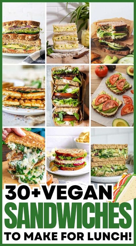 Enjoy these easy vegan sandwich recipes for a quick and satisfying meal. Sandwich Ideas Vegan, Vegetarian Lunch Ideas For Work, Easy Vegan Sandwich, Vegan Sandwich Ideas, Best Vegetarian Sandwiches, Sandwich Recipes Dinner, Alpha Gal Recipes, Veggie Sandwich Recipes, Vegan School Lunch