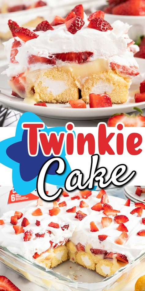 Cake Recipes No Bake, Twinkie Desserts, Twinkie Cake, Hostess Twinkies, Recipes No Bake, Cake With Strawberries, Princess Pinky Girl, Pinky Girl, Cake Strawberry