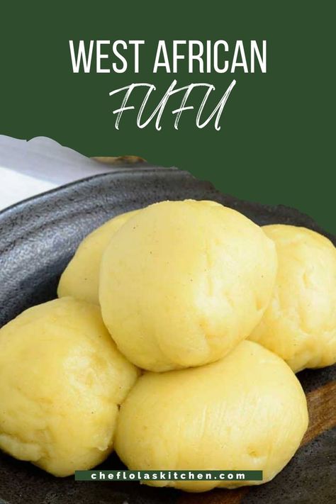 This shows wraps of fufu arranged in a plate. African Fufu, Fufu Recipe, West African Recipes, African Meals, Swallow Food, African Food Recipes, African Recipes Nigerian Food, West African Food, African Foods