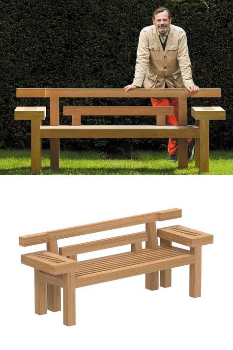 Wood Bench Outdoor Ideas, Benches For Outside Wooden, Bench Seats Outdoor, Wood Garden Bench Ideas, Bench Designs Outdoor, Yard Benches Outdoor Seating, Wooden Bench Seat Outdoor, Wooden Bench Design Outdoor, Wood Garden Furniture