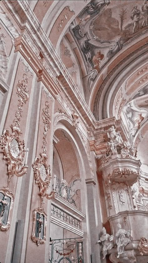 Skyler Core, Eliza Core, Mary Core, Claire Core, Pink Png, Castle Aesthetic, Wallpaper Pastel, Baroque Architecture, Pastel Pink Aesthetic