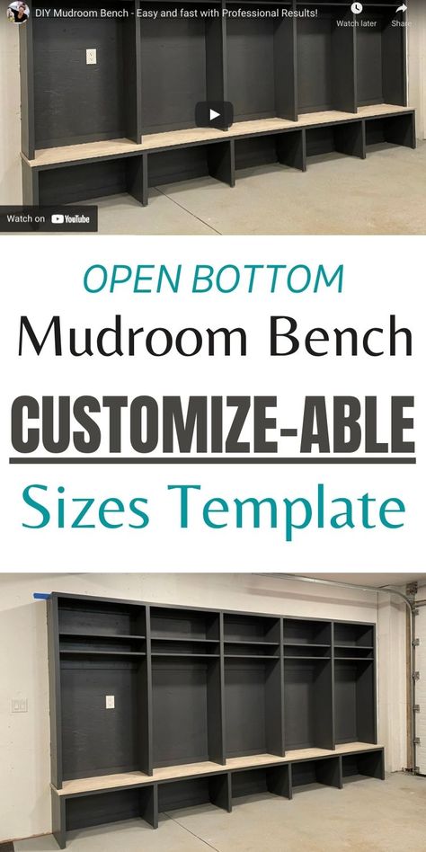 Open Bottom Mudroom Bench, Drop Zone Entryway, Diy Mudroom Bench Plans, Entryway Drop Zone, White Mudroom, Mudroom Cabinetry, Garage Lockers, Small Entryway Ideas, Mudroom Bench With Storage