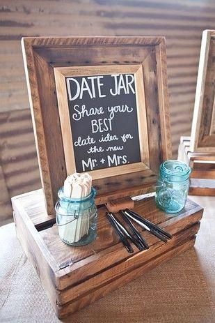 Have each guest write a date night idea on a popsicle stick for your “date night jar.” California Ranch Wedding, Tongue Depressors, Date Night Jar, Rustic Wedding Decorations, Diy Bridal, בר מצווה, Future Wedding Plans, Cute Wedding Ideas, Wedding Games