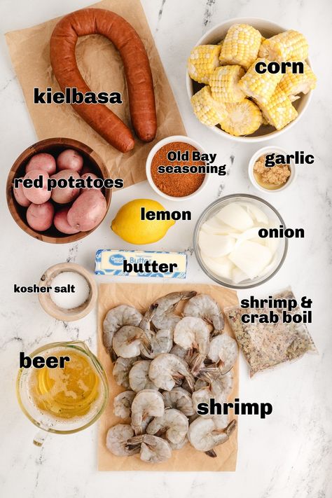 Low Country Shrimp Boil How To Seafood Boil, How To Make Shrimp Boil, Crockpot Low Country Boil, Seafood Boil Oven Recipe, Seafood Boil Ingredients, Louisiana Seafood Boil Recipe, Cheap Seafood Boil, Country Boil Recipe Seafood, Seafood Boil Recipes Easy