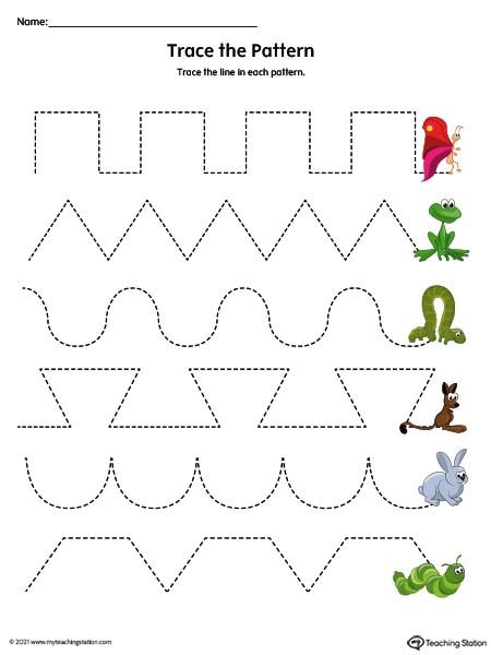 Pattern Tracing Worksheet, Tracing Patterns For Preschool, Patterns Worksheets For Kindergarten, Play Class Worksheet, Pattern Writing Worksheets, Pattern Worksheets For Preschool, Kindergarten Patterns, Patterns Preschool, Fine Motor Skills Worksheets