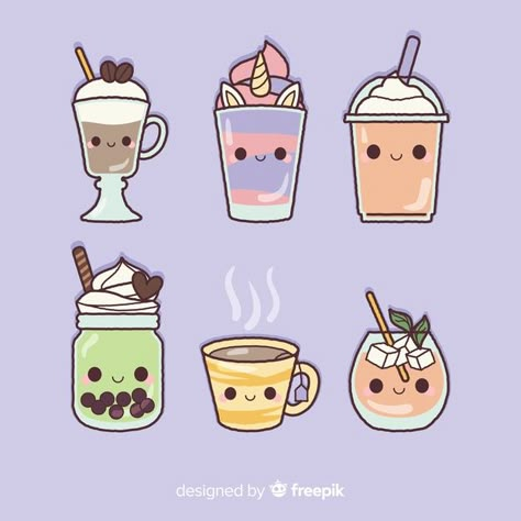 | Free Vector #Freepik #freevector #freefood #freedesign #freekitchen #freeice-cream Doodles Kawaii, 귀여운 음식 그림, Kawaii Clipart, Arte Do Kawaii, Seni Dan Kraf, Images Kawaii, Art Mignon, Food Collection, Art Kawaii