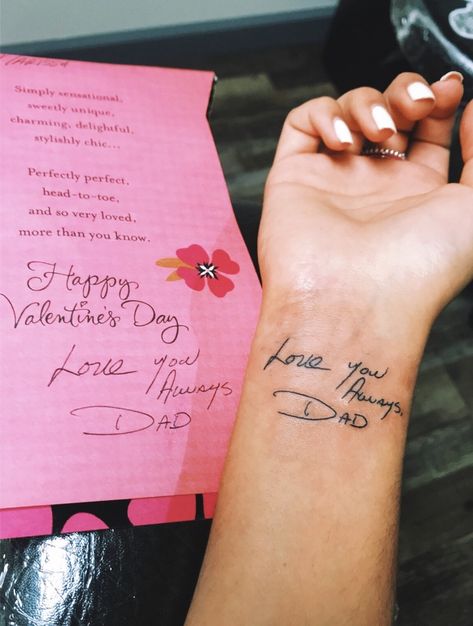 For a loved one Loved One Tattoos Passed, Passing Loved One Tattoo, Loved Ones Signature Tattoo, Tattoos For Love Ones Who Passed, Tattoos Of Passed Loved Ones, Tattoos Of Handwriting, Handwriting From Loved One Tattoo, Love Always Mom Tattoo, Tattoo Of Passed Loved One