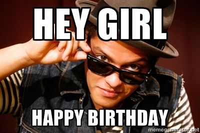 Happy Birthday Ashley ! Wish you all the happiness in everything you do! @ashleyuwnawich Bruno Mars Meme, Bruno Mars Birthday, Hey Girl Happy Birthday, Happy Birthday Ashley, Bruno Mars Music, Bruno Mars Songs, Birthday Wishes For Lover, Locked Out Of Heaven, Birthday Greetings Funny