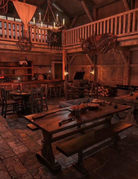 FG Pirate Bar Pirate Bar Aesthetic, Pirate Pub Aesthetic, Pirate Tavern Art, Pirate Astethic Room, Pirate Ship Kitchen, Pirate Town Aesthetic, Tavern Astethic, Pirate Core Room, Fantasy Bar Art