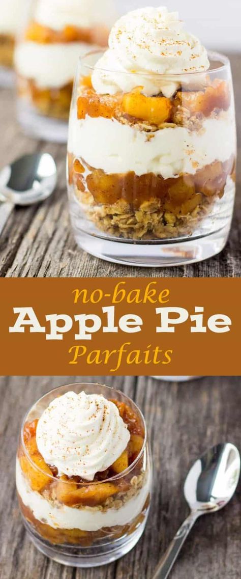 Apple Mousse Recipe, Fall Dessert Cups, Halloween Dessert Cups, Dessert In A Cup For Party, No Bake Apple Pie, Tart Cups, Breakfast Parfait Recipes, Baked Apple Dessert, Dessert Cups Recipes