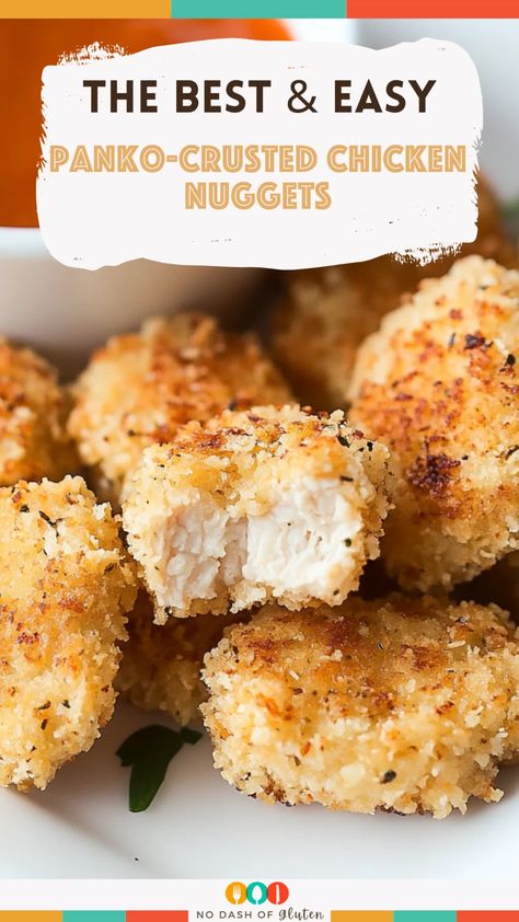 Chicken Nuggets Recipe Baked, Oven Chicken Nuggets, Baked Chicken Nugget Recipes, Oven Baked Chicken Nuggets, Chicken Nuggets Baked, Homemade Chicken Nuggets Baked, Baked Panko Chicken, Nugget Recipes, Panko Crusted Chicken