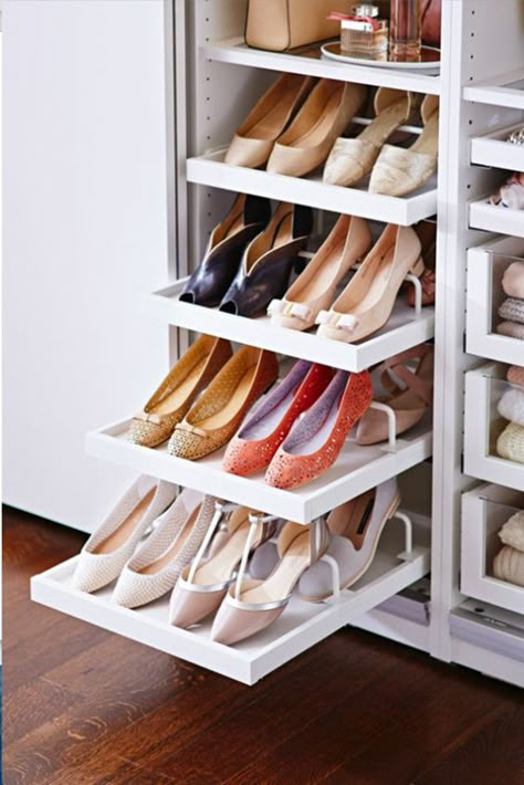 These Ikea closets are so stylish! Find some serious inspiration here. Ikea Closets, Ikea Closet Organizer, Bedroom Closet Storage, Ikea Closet, Closet Shoe, Closet Shoe Storage, Dream Closet Design, Walk In Closet Design, Walking Closet