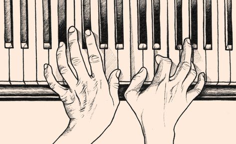 Playing Piano Drawing, Hands Playing Piano, Music Sketches, Piano Drawing, Music Drawings, Organic Art, Music Artwork, Playing Piano, Amazing Drawings