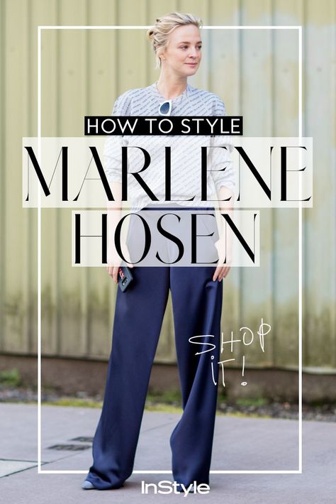 Wie du deine Marlene Hose im Sommer 2018 stylst! Wir zeigen dir coole Outfits und Teile zum Nachshoppen. #marlenehose #styling #trends #fashiontrends #mode #fashion Marlene Dietrich Style, Marlene Jeans, Marlene Hose, Damen Outfit, Style Moodboard, Marlene Dietrich, Inspiration Mode, Business Outfits, Palazzo Pants