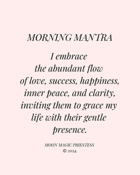 Good Day Mantra, Inner Peace Mantra, Mantras For Overwhelm, Mantras For Success, Morning Mantra Positive, Inner Peace Affirmations, Cleansing Mantras, Mantras To Live By, Morning Mantra Affirmations