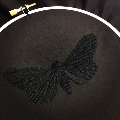 Black On Black Embroidery Ideas, White On Black Embroidery, Embroidery Black On Black, Black Embroidery On Black Fabric, Black Flower Embroidery, Black Embroidery Designs, Goth Embroidery Ideas, Black Embroidery, Black On Black Embroidery