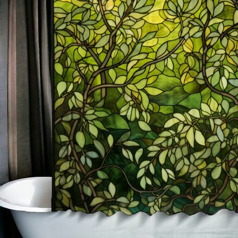 Nature Bathroom, Earthy Bathroom, Forest Foliage, Whimsical Bathroom, Bath Shower Curtain, Cozy Bathroom, Dark Bathrooms, Natural Bathroom, Timeless Bathroom