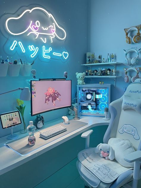 Gaming Setup Aesthetic, Games Room Inspiration, Aesthetic Gaming, Aesthetic Game, Gaming Aesthetic, Gaming Room Ideas, Best Gaming Setup, Room Gaming, Gaming Room Decor