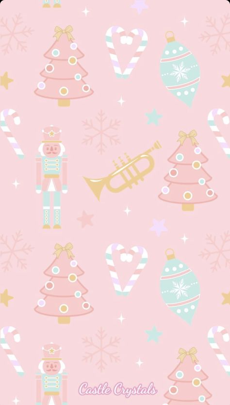 Pink Nutcracker Wallpaper, Pink Christmas Wallpaper Backgrounds, Pink Christmas Color Palette, Bright Christmas Wallpaper, Nutcracker Christmas Wallpaper, Cute Pink Christmas Wallpaper, Girly Christmas Wallpaper, Pink Xmas Wallpaper, Christmas Pattern Wallpaper