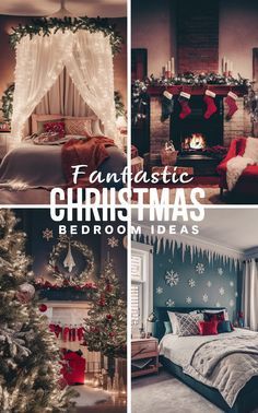 Bedroom Decor Christmas Ideas, Winter Bedroom Decor Cozy, Christmas Themed Bedroom, Fall Bed, Cozy Christmas Bedroom, Winter Bedroom Decor, Christmas Bedroom Decor Ideas, Holiday Bedroom Decor, Trendy Christmas Decor