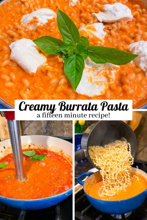 Creamy Burrata Pasta - Pumpkin Cheese Ball Recipe, Burrata Pasta, Meals Pasta, Burrata Recipe, Creamy Tomato Pasta, New Foods To Try, Easy Pasta Dinner, Burrata Cheese, One Dish Meals