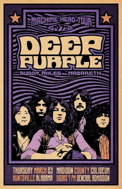 Purple Concert, Concert Signs, Poster Rock, Rock Poster Art, Vintage Concert Posters, Rock Band Posters, Vintage Music Posters, Rock Vintage, Band Art