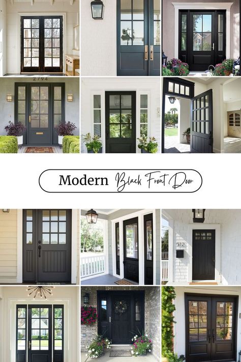 Full Window Front Door, Transitional Front Door Entrance, Modern Farmhouse Metal Door, Change Single Front Door To Double, Steel Doors Exterior Front Entry, Front Glass Doors Entrance, Trendy Front Doors 2023, Large Entry Door, Single Entry Doors Front Entrances