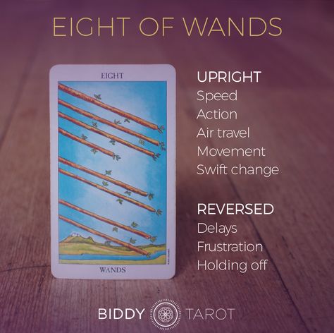 With eight wands hurtling through the air, you know that this week is going to be about movement – fast movement. It may seem as if everything you're involved in is in over-drive – relationships, work, thought processes, ideas, you name it. There's no slowing down around here! This week, expect things to move forward quickly. Nothing is going to stand still and everything is going to change and evolve. For some, it will be the perfect pace, especially if you like rapid change. 10 Of Wands Tarot Meaning, 10 Of Wands Tarot, 10 Of Wands, 8 Of Wands, Eight Of Wands, Tarot Wands, Biddy Tarot, Weekly Tarot, Tarot Interpretation