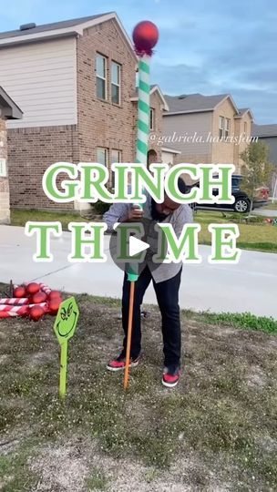 9.3K views · 18K reactions | For my grinch lovers. Please read description. 
.
Everything from dollar tree/dollar store.
-pool noodle
-giant ornament 
-tape
-broomstick
.
.
For inside decor add a wrapped box for base. Make a tiny hole in middle, add broom stick.
.
.
#diy #houston #christmas #christmasideas #diydollartree #grinch #grinchtheme #diygrinch #navidad #feliznavidad #northpole #poolnoodlediy #grinchmas #grinchdecals | 𝐆𝐀𝐁𝐑𝐈𝐄𝐋𝐀 & DEE Grinch Pool Noodles, Grinch Theme Outside Decor, Grinch Outdoor Christmas Decorations Ideas, Outdoor Grinch Tree, Grinch Window Decorations, Grinch Archway, Pictures With The Grinch Ideas, Grinch Nutcracker Diy, Grinch In Tree Diy