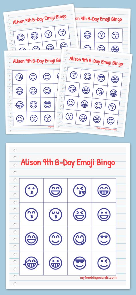 Alison 9th B-Day Emoji Bingo Emoji Bingo, Emoji Classroom Theme, Direct Sales Party Games, Art Games For Kids, Emoji Party Ideas, Free Printable Bingo Cards, Emotions Preschool, Free Bingo Cards, Emoji Valentines