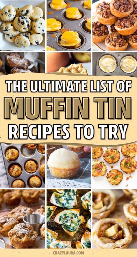 If you’re looking for a new quick and easy single pan recipe to try, check out these muffin tin recipe ideas and examples to get inspired to start baking your own! Things To Make In Cupcake Pan, Muffin Cup Breakfast Recipes, Mini Deep Dish Pizza Muffin Tins, Recipes For Muffin Tins, Muffin Pan Food Ideas, Muffin Pan Meals Dinners, Muffin Tin Side Dishes, Muffin Pan Ideas, Bacon And Egg Breakfast Cups Muffin Tins Easy Recipes