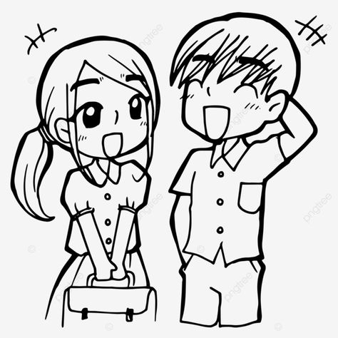 Chibi Talking To Each Other, Comic Cartoon Drawing, Comic People Drawing, Characters For Comics, Two People Talking Drawing Easy, Classroom With Students Drawing, Anime Person Drawing, Comic Template With Characters, Student Drawing Easy