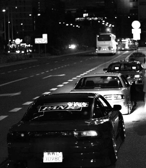 Jdm Dark Wallpaper, Black And White Jdm Aesthetic, Black And White Cars Aesthetic, Black Jdm Wallpaper, Black And White Car Aesthetic, Jdm Black And White, Black And White Car Wallpaper, Black Jdm Cars, Jdm Vibes