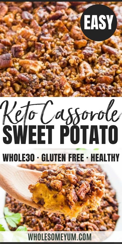 Sweet Potato Keto, Butternut Squash Cauliflower, Pecan Roasted, Keto Whole 30, Low Carb Sweet Potato, Low Carb Veggie, Tartiflette Recipe, Casserole Healthy, Keto Holiday Recipes