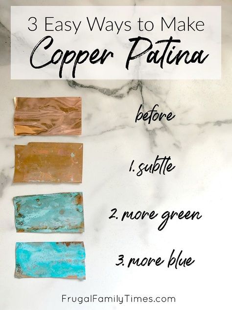 How To Make Copper Look Aged, Copper Painting Ideas, Copper Sheets Projects, How To Oxidize Copper, Copper Patina Color Palette, Diy Patina Paint, How To Patina Metal, Copper Projects, Patina Diy